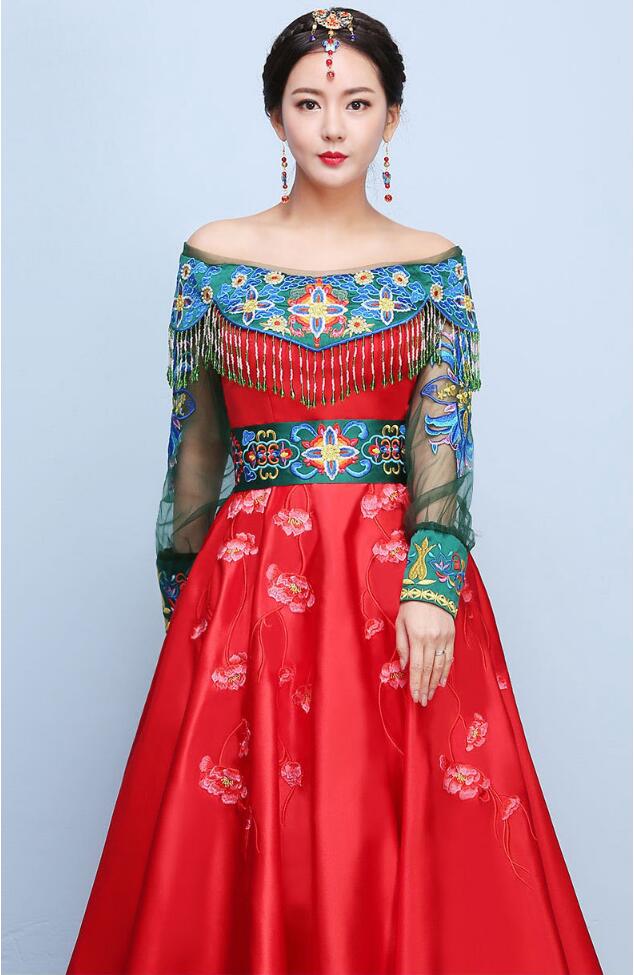 家佳樂文學刺繡新娘禮服中式婚禮禮服