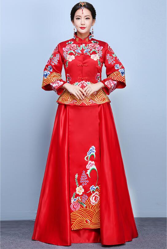 家佳樂文學(xué)龍鳳褂嫁衣中式婚禮禮服