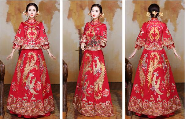 家佳樂文學(xué)蘇繡秀禾服嫁衣中式婚禮禮服