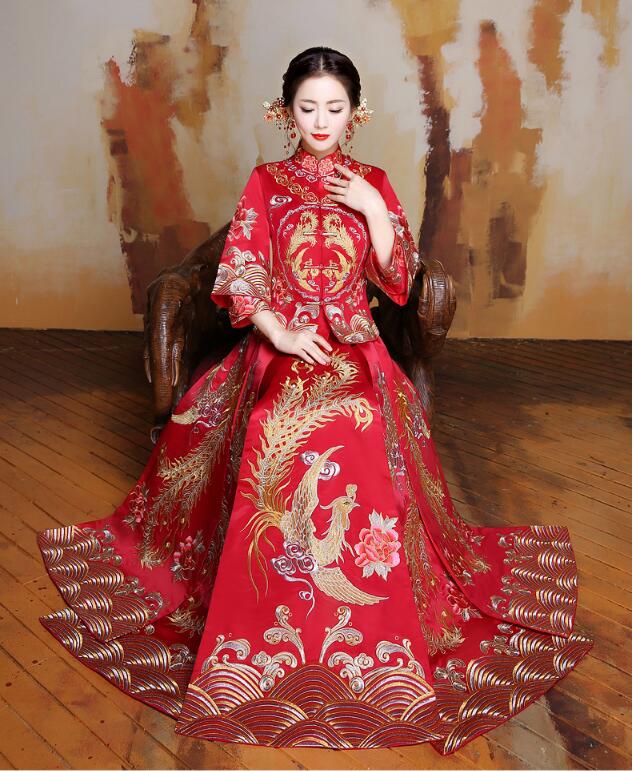 家佳樂文學(xué)蘇繡秀禾服嫁衣中式婚禮禮服