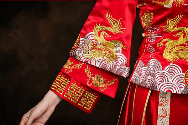 家佳樂文學(xué)繡花喜字新娘禮服中式婚禮禮服