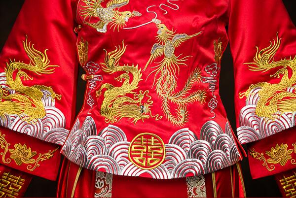 家佳樂文學(xué)繡花喜字新娘禮服中式婚禮禮服