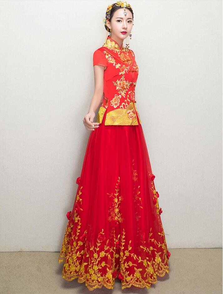 家佳樂(lè)文學(xué)新娘禮服中式婚禮禮服圖片