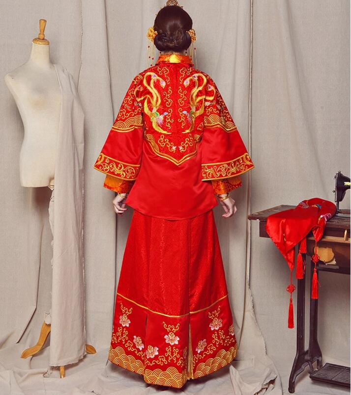 鳳凰于飛刺繡家佳樂文學嫁衣中式禮服