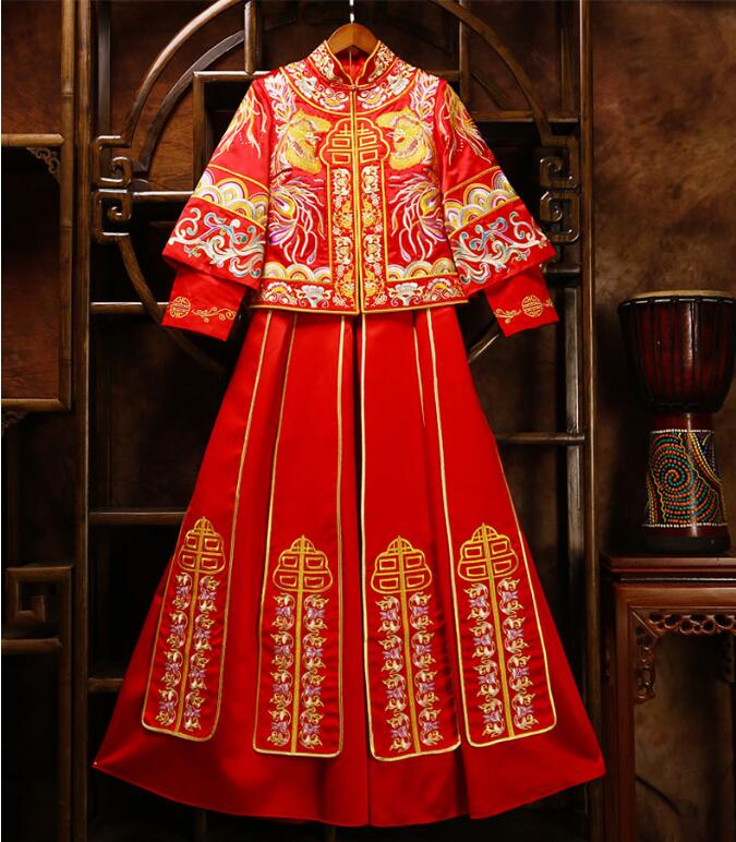 家佳樂(lè)文學(xué)秀禾服刺繡裙褂中式禮服