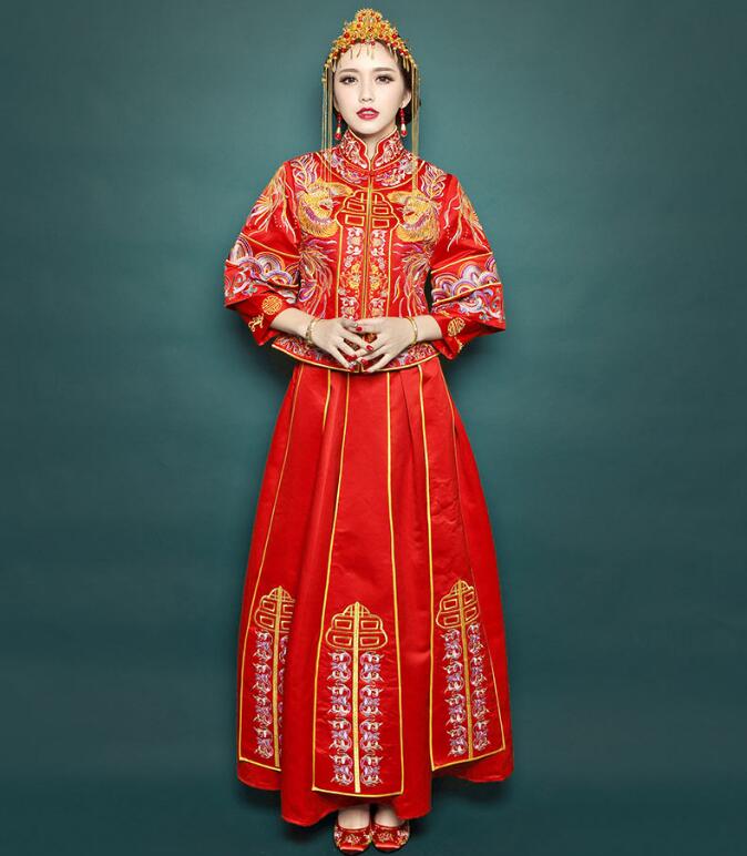 家佳樂(lè)文學(xué)秀禾服刺繡裙褂中式禮服