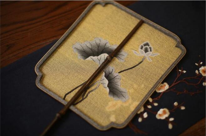 家佳樂文學(xué)紫竹緙絲團(tuán)扇圖片