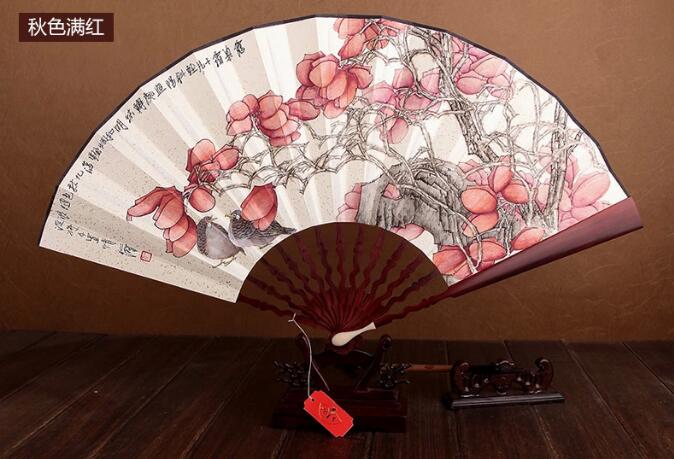 家佳樂文學紅木手繪折扇圖片