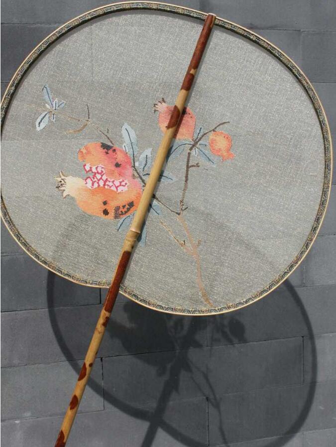 家佳樂文學湘妃竹柄緙絲宮扇