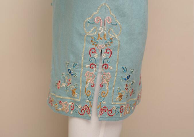 家佳樂(lè)文學(xué)棉麻刺繡女士唐裝