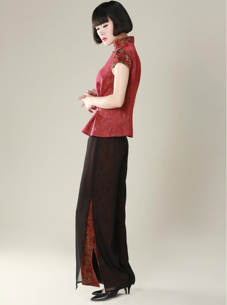 復古立領盤扣女士唐裝圖片