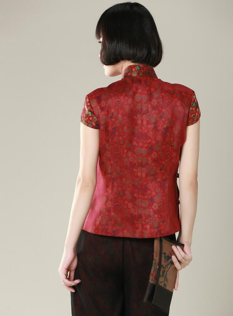 復古立領盤扣女士唐裝圖片