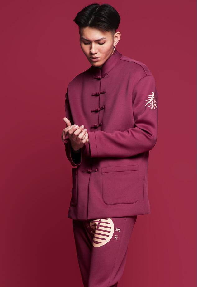 家佳樂文學(xué)泰卦印花女士唐裝