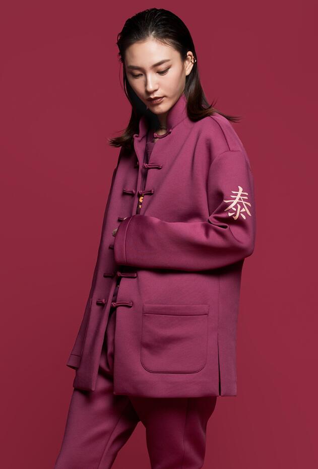 家佳樂文學(xué)泰卦印花女士唐裝