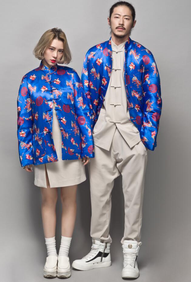 家佳樂文學麒麟印花盤扣唐裝圖片