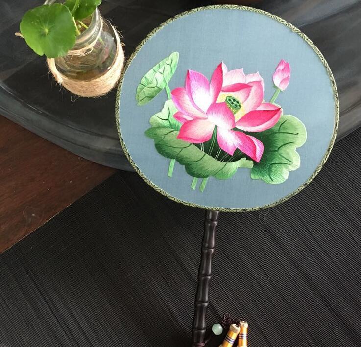 雙面蘇繡真絲小團扇