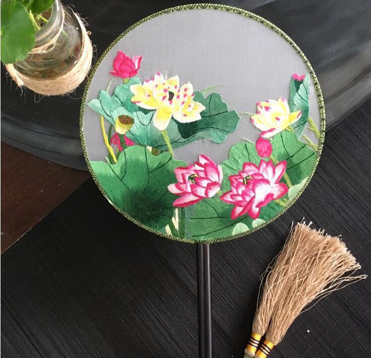 雙面蘇繡真絲小團扇