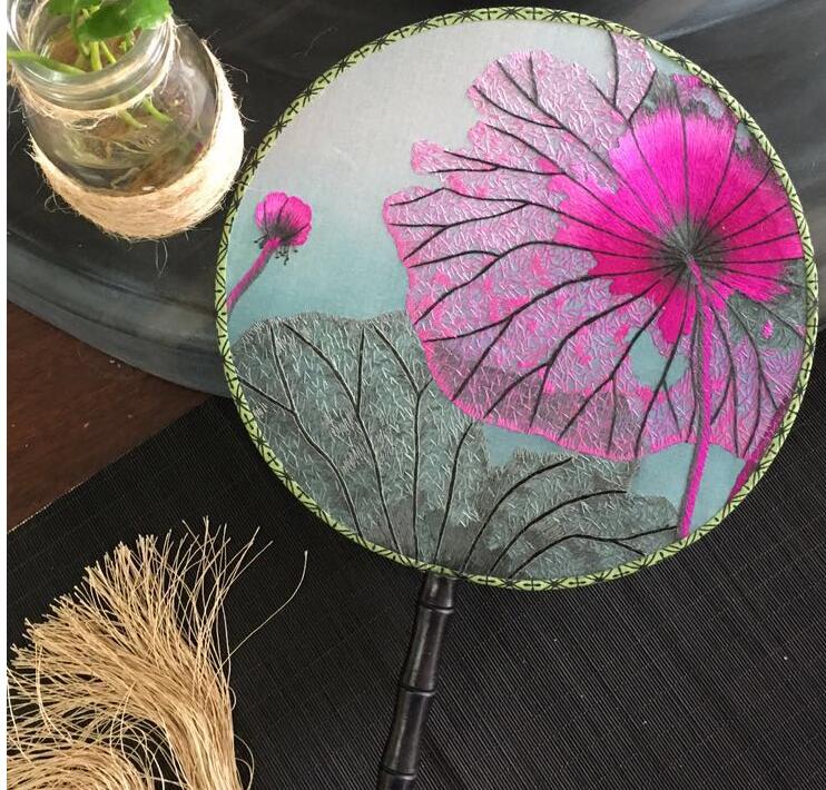 雙面蘇繡真絲小團扇
