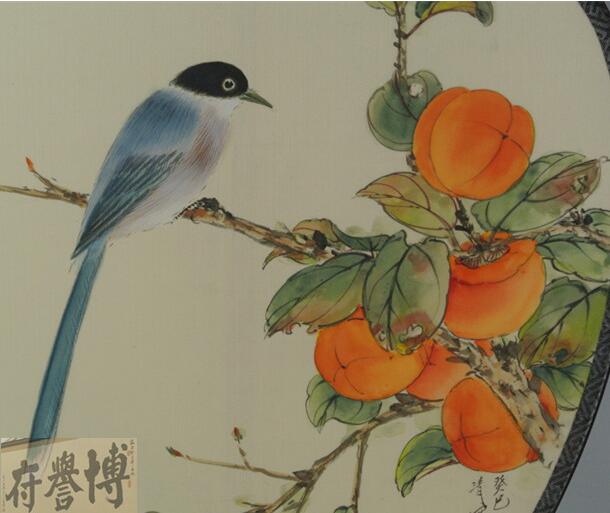 真絲雙面工筆手繪團扇