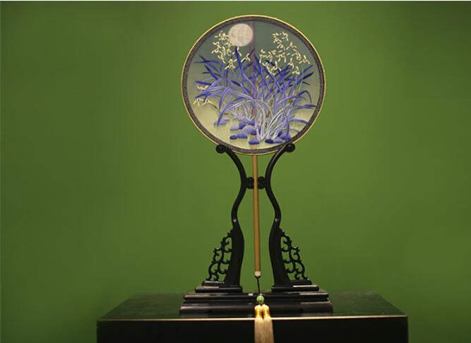 家佳樂文學(xué)蘇繡真絲扇