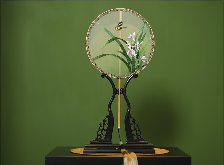 家佳樂文學(xué)手工刺繡真絲團(tuán)扇