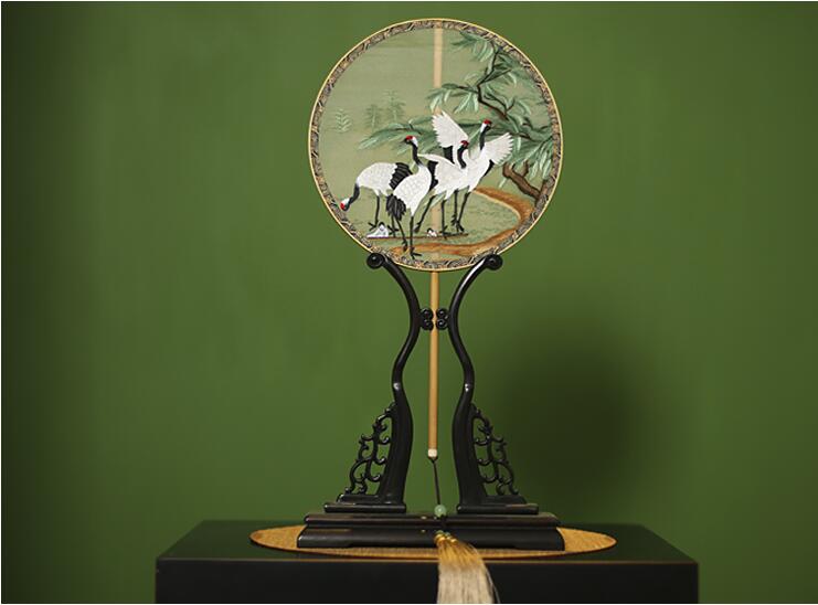 家佳樂文學(xué)刺繡真絲宮扇