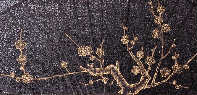 家佳樂文學(xué)烏木扇雕刻拉花折扇