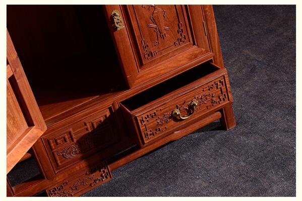 緬甸花梨木雕花中式實木柜子