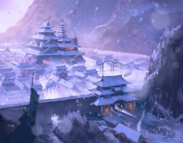 繪本中的亭臺(tái)樓閣古風(fēng)插畫圖片