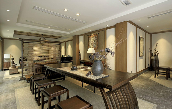 新中式裝修設(shè)計，會舍裝修設(shè)計圖(五)