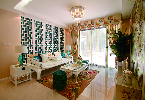 淡菜琉璃新中式裝修風格的會舍設計圖