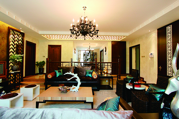 中天花園，簡約新中式家裝別墅樣板房