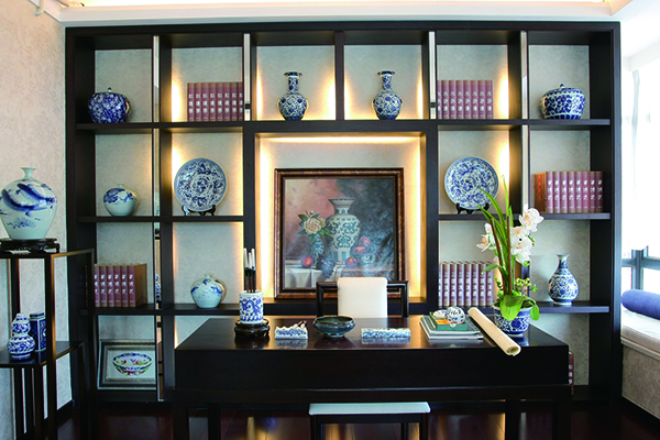 新中式別墅裝修設(shè)計，愛上青花瓷