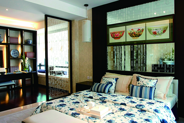 新中式別墅裝修設(shè)計，愛上青花瓷