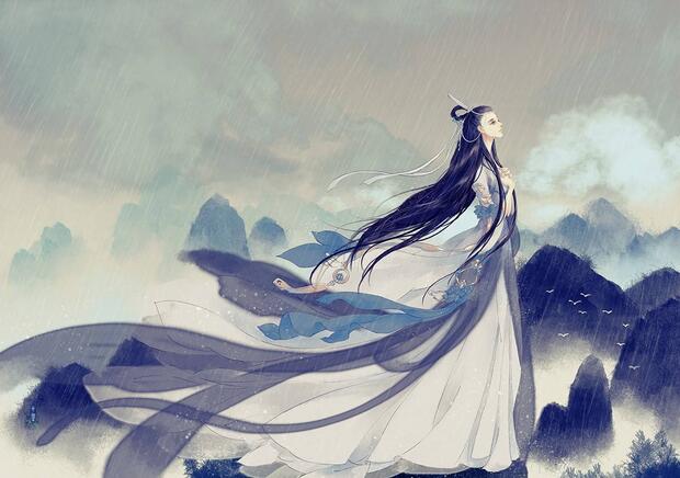 屆笑春桃兮，云堆翠髻