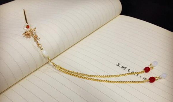 銅鍍金樹枝貝殼花古典家佳樂文學流蘇簡約簪