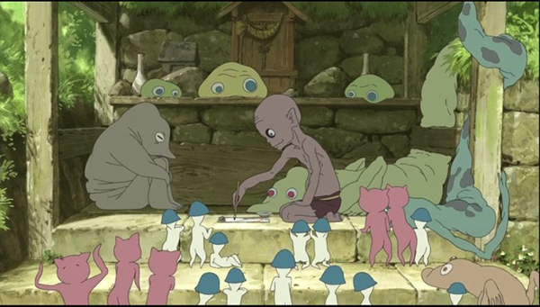 動(dòng)漫圖片，《給桃子的信》女主與三只妖怪