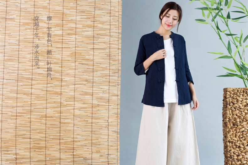 家佳樂文學唐裝女外套七分袖中式茶服