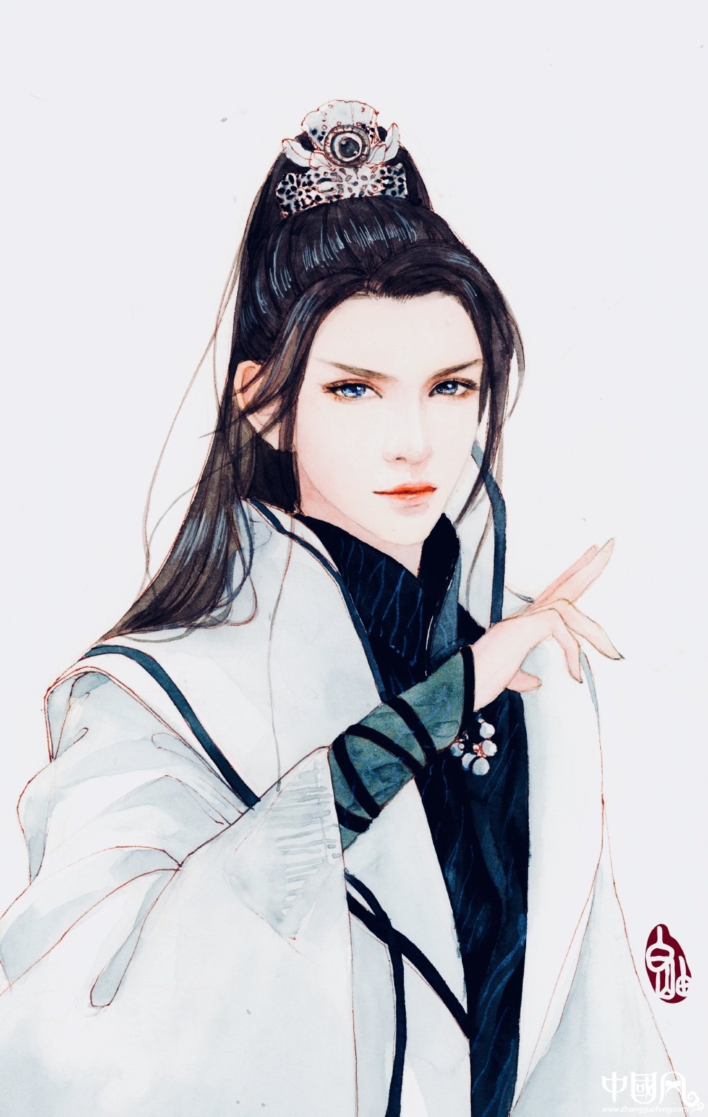 超詳細(xì)古風(fēng)美男上色步驟圖，可收藏做臨摹圖集