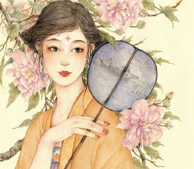 24節(jié)氣水彩手繪插畫，清新淡雅唯美女子插畫