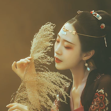 古典少女帶團扇女生頭像，唯美古風(fēng)真頭像