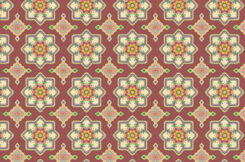 中國傳統(tǒng)織錦圖案與配色2，矢量素材AI圖片。