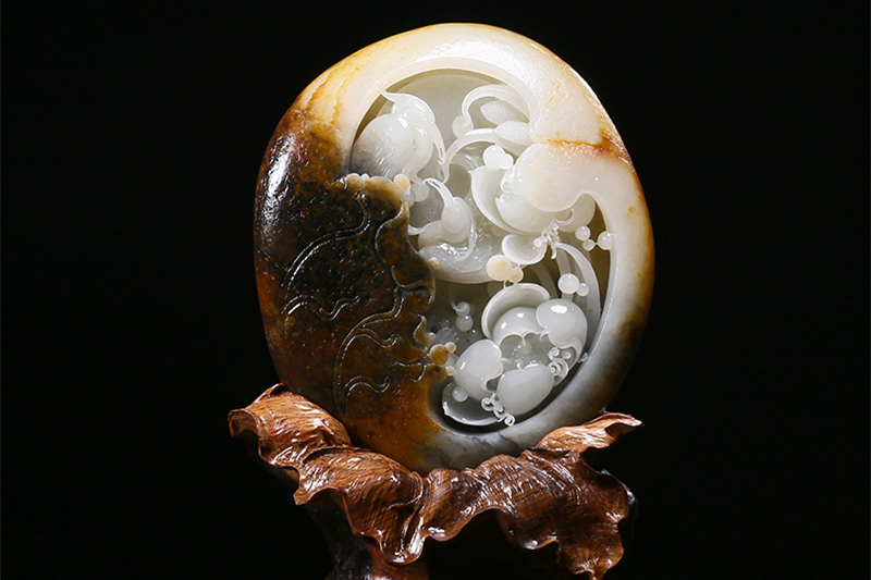 平步青云天然白玉鷺鷥擺飾，和田玉籽料真皮原