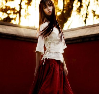 民族風(fēng)漢元素古風(fēng)漢服，棉麻女裝漢服美女圖片