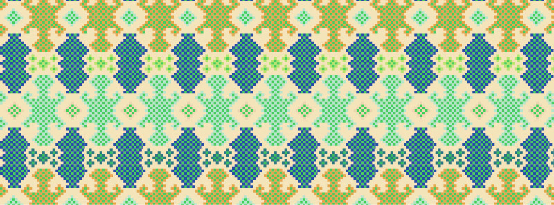 中國傳統(tǒng)織錦馬賽克圖案與配色，矢量素材AI圖片