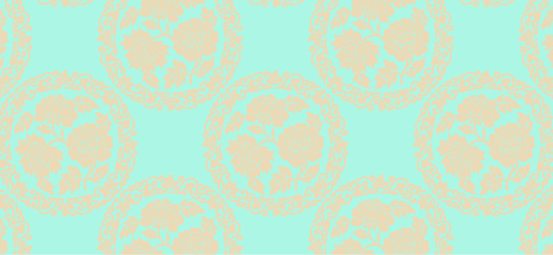 中國(guó)傳統(tǒng)織錦牡丹圖案與配色，矢量素材AI圖片