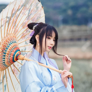 風(fēng)花雪月帶傘女生頭像，唯美古風(fēng)真人頭像