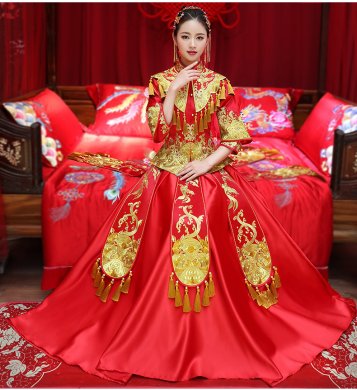 古韻悠揚(yáng)秀禾服中式禮服，奢華精致新娘禮服