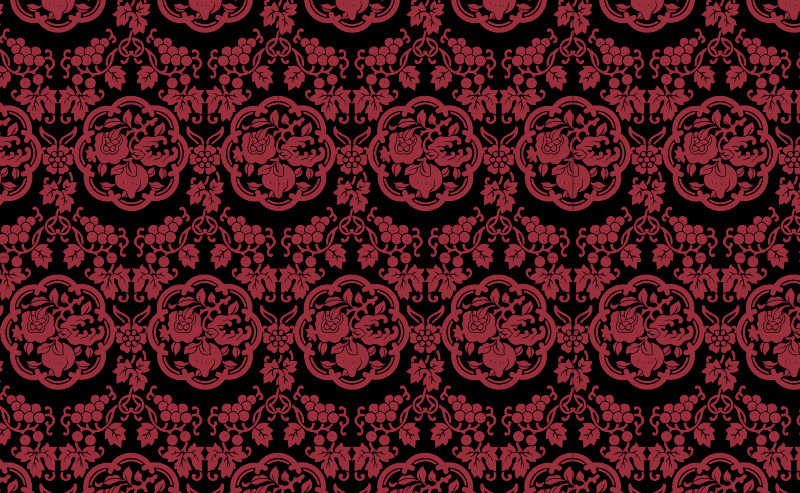 中國傳統(tǒng)織錦八瓣花圖案與配色，矢量素材AI圖片