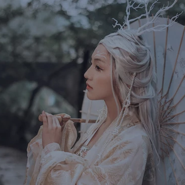 森林精靈文藝女生頭像，唯美古風真人頭像